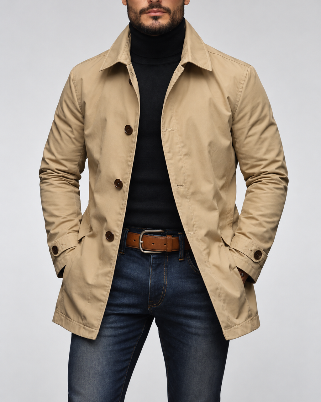Connor Men's Quilt-Lined Mid-Length Trench Coat