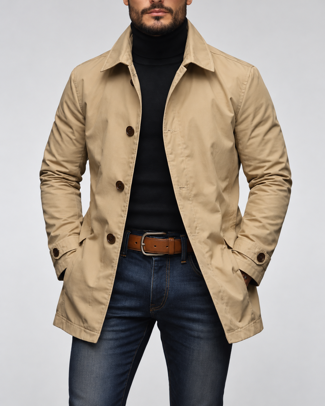Connor Men's Quilt-Lined Mid-Length Trench Coat