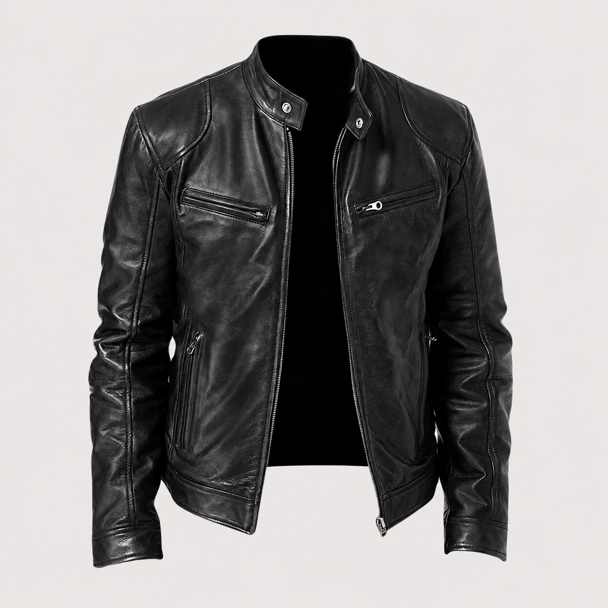 Ethan Men's Faux Leather Biker Jacket