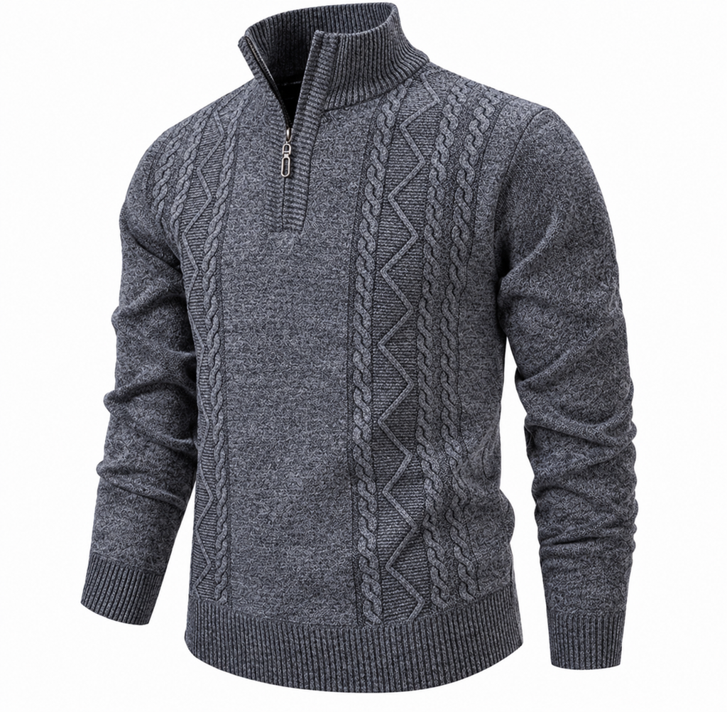Tristan Cable-Knit Quarter-Zip Jumper