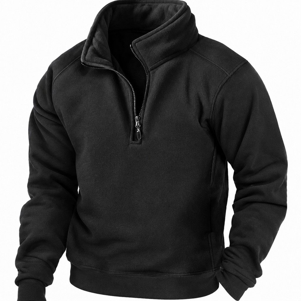 Owen Fleece Quarter-Zip Stand-Collar Pullover Jumper