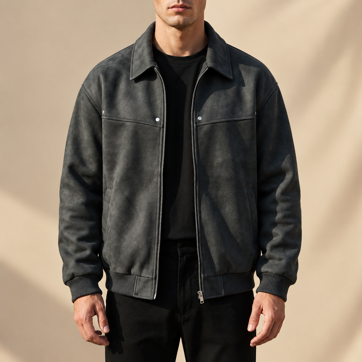 Lucas Men's Suede Bomber Jacket