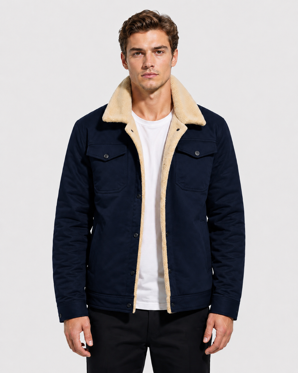 Jasper Sherpa-Lined Corduroy Trucker Jacket