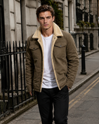 Jasper Sherpa-Lined Corduroy Trucker Jacket