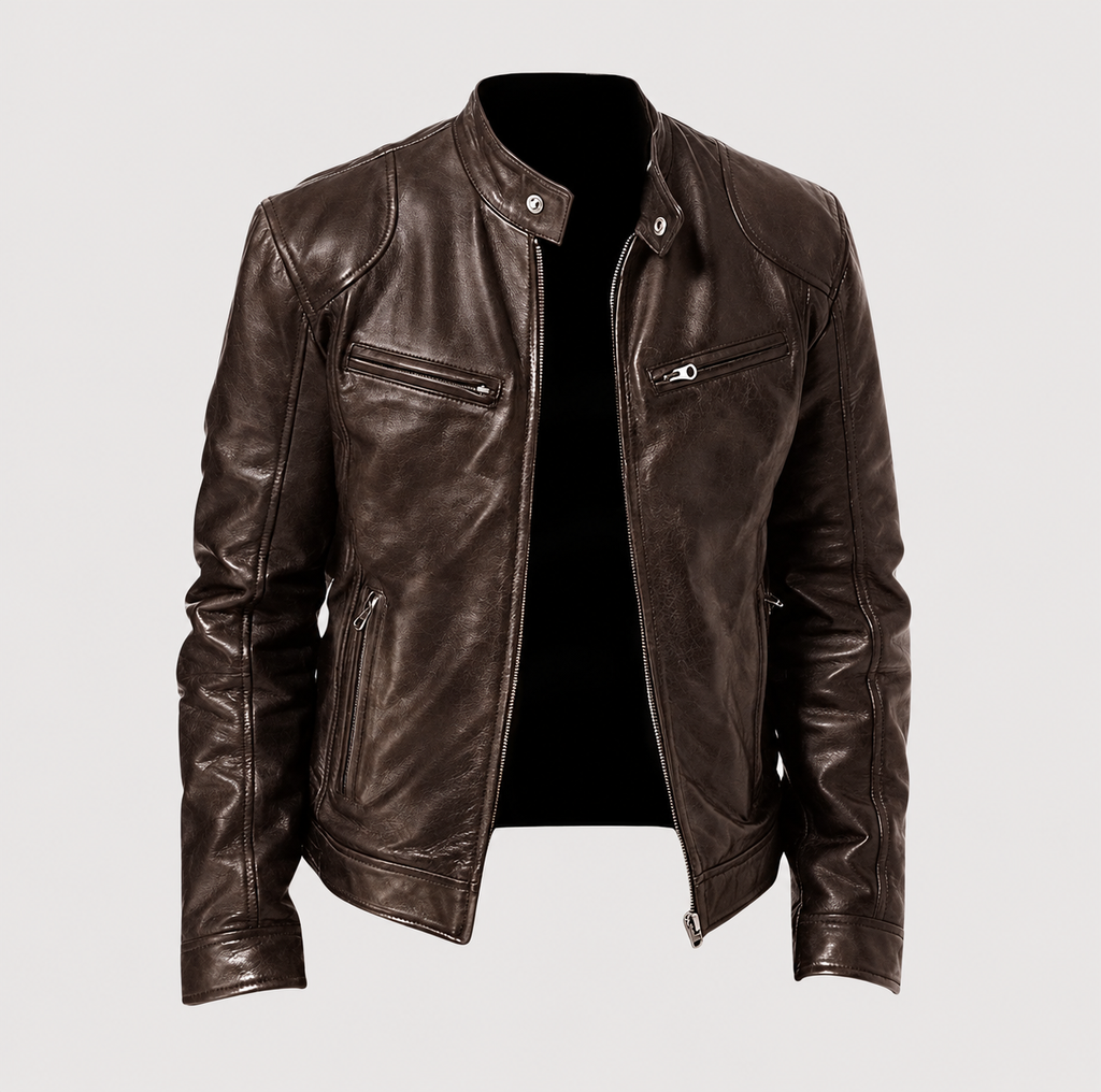 Ethan Men's Faux Leather Biker Jacket