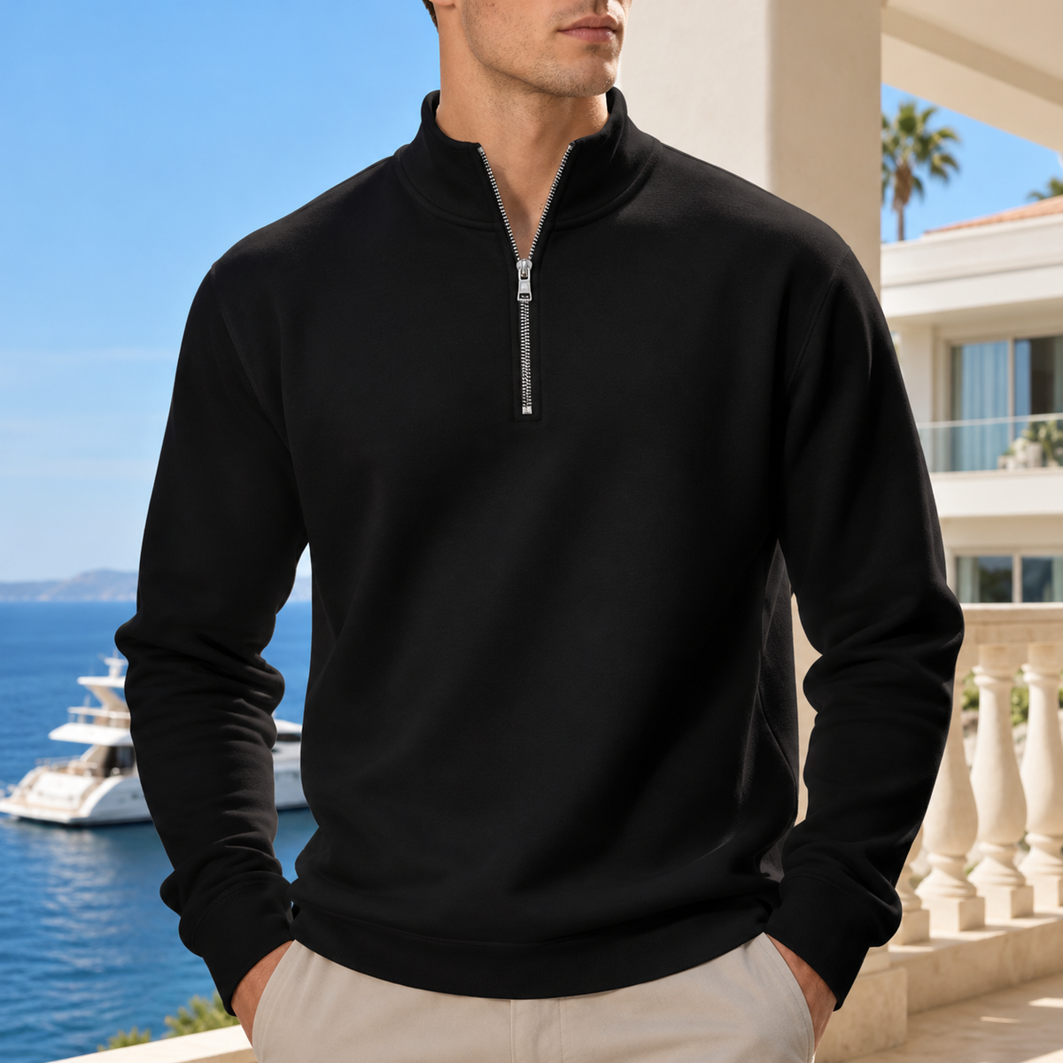 Toby Men's Essential Quarter-Zip Fleece Sweatshirt