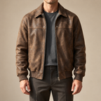 Lucas Men's Suede Bomber Jacket
