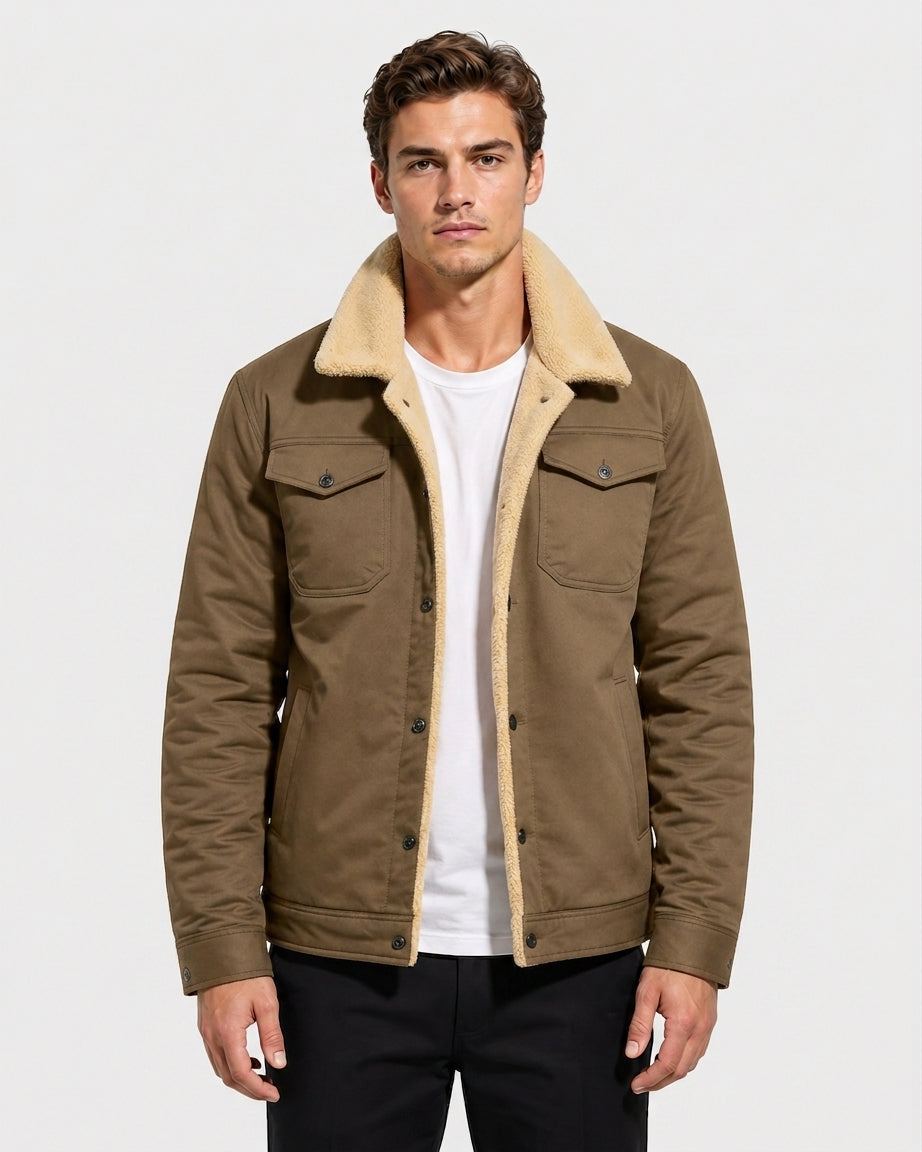 Jasper Sherpa-Lined Corduroy Trucker Jacket