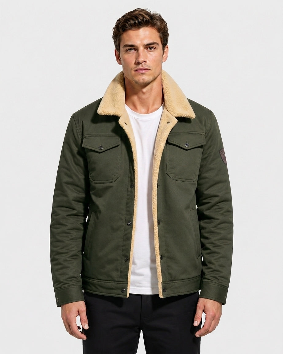 Jasper Sherpa-Lined Corduroy Trucker Jacket