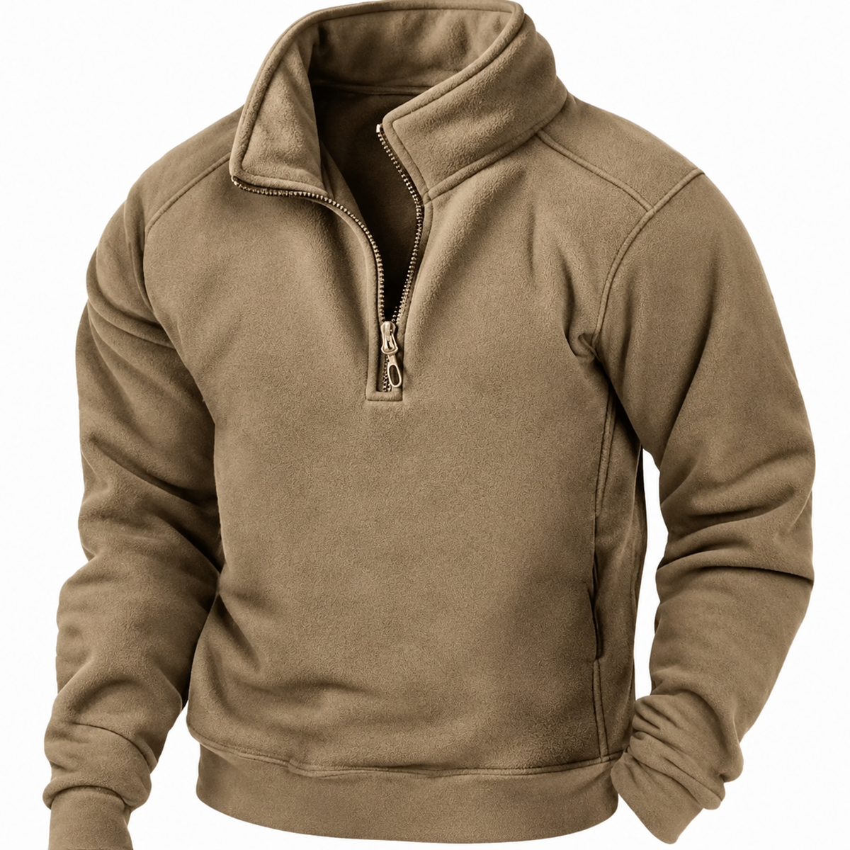 Owen Fleece Quarter-Zip Stand-Collar Pullover Jumper
