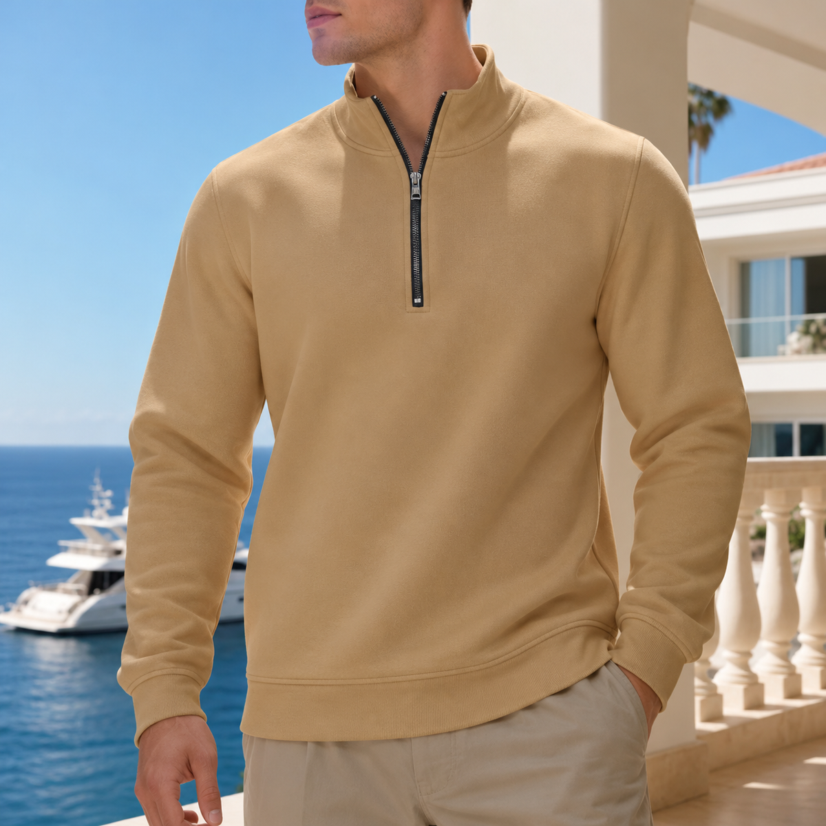 Toby Men's Essential Quarter-Zip Fleece Sweatshirt