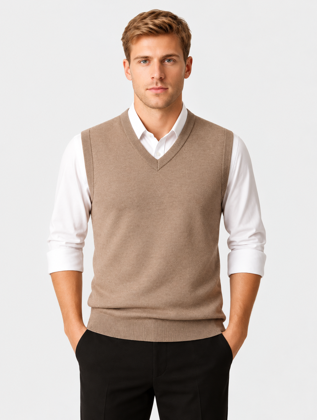Lucas Men's V-Neck Knit Sweater Vest