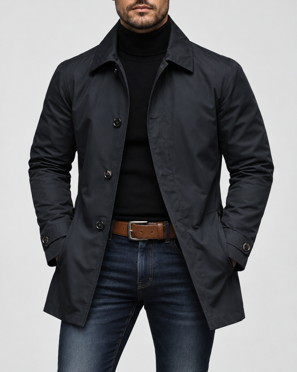 Connor Men's Quilt-Lined Mid-Length Trench Coat