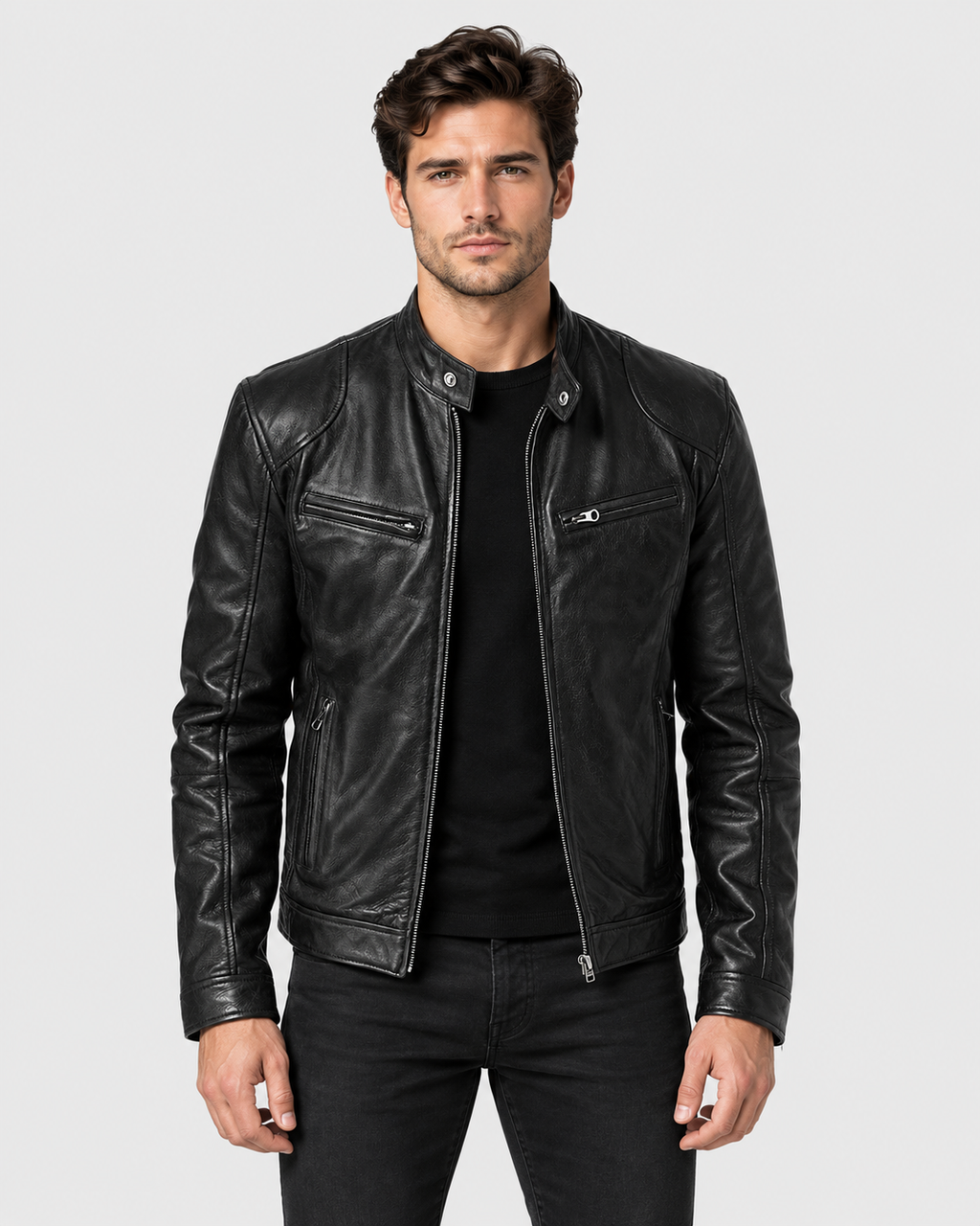 Mason Men's Biker Leather Jacket