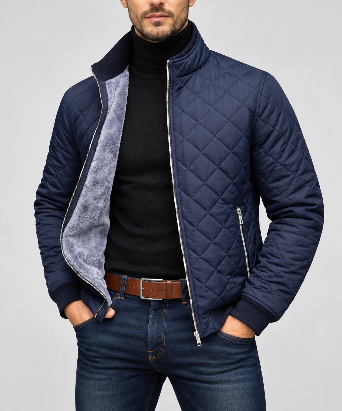 Mason Men's Diamond Quilted Fleece Lined Jacket