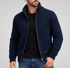 Miles Men's Ribbed Full-Zip Knit Cardigan