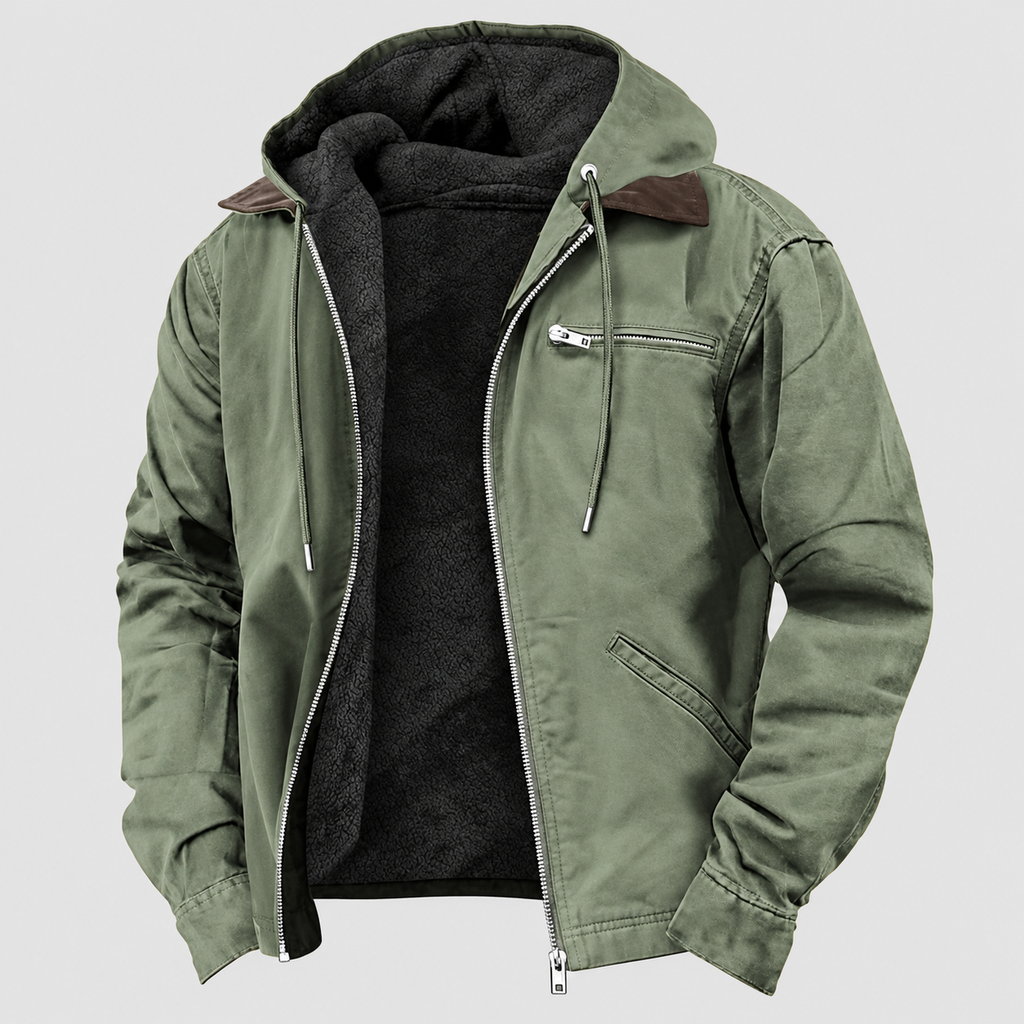 Flynn Men's Fleece Lined Hooded Workwear Jacket
