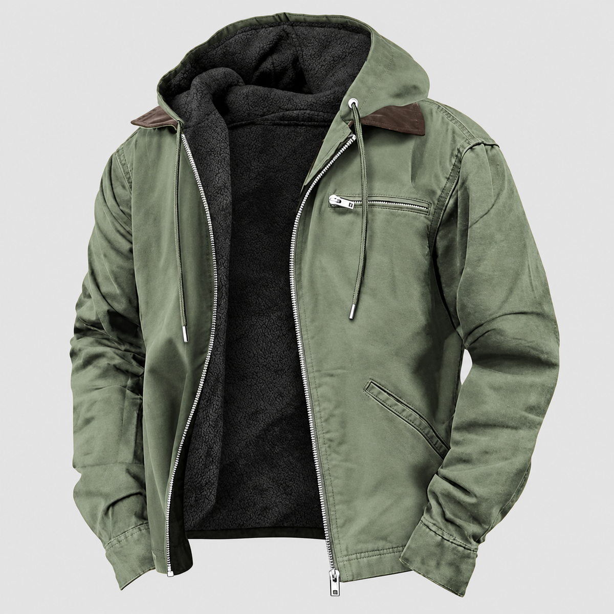 Flynn Men's Fleece Lined Hooded Workwear Jacket