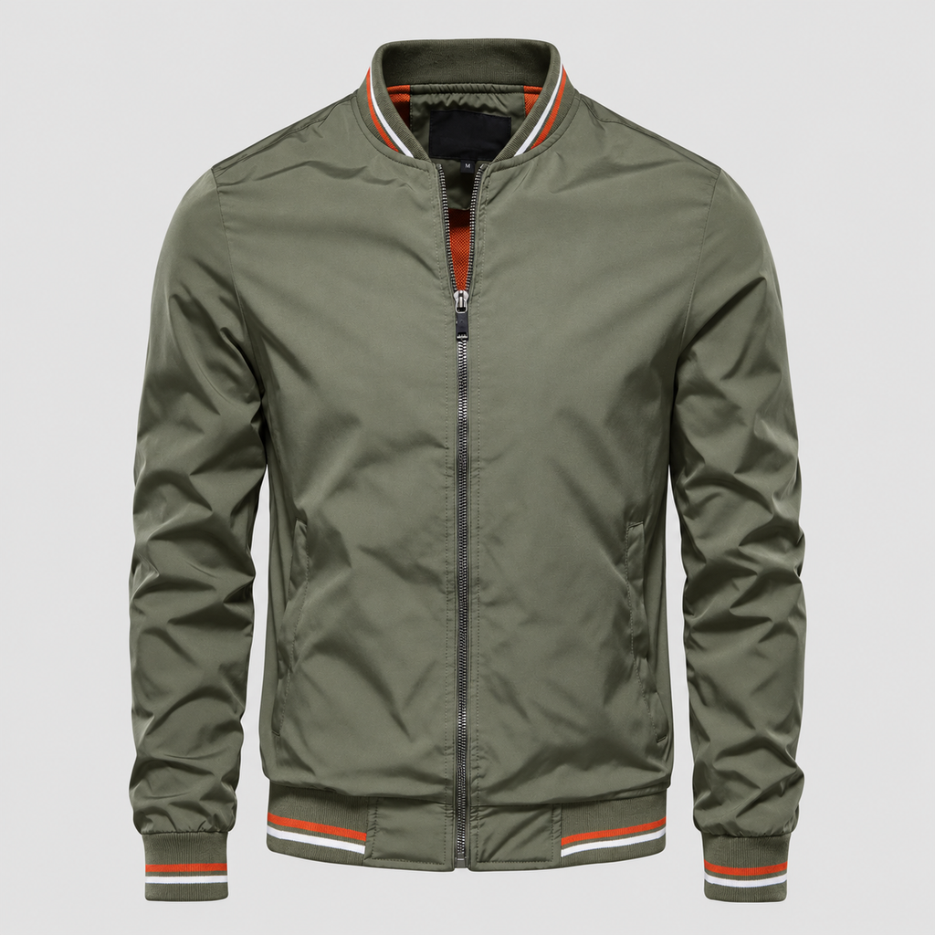 Julian Men's Lightweight Trimmed Bomber Jacket