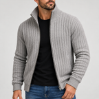 Miles Men's Ribbed Full-Zip Knit Cardigan