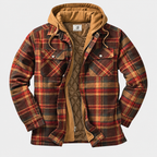 Hudson Men's Quilted Plaid Hooded Shirt Jacket