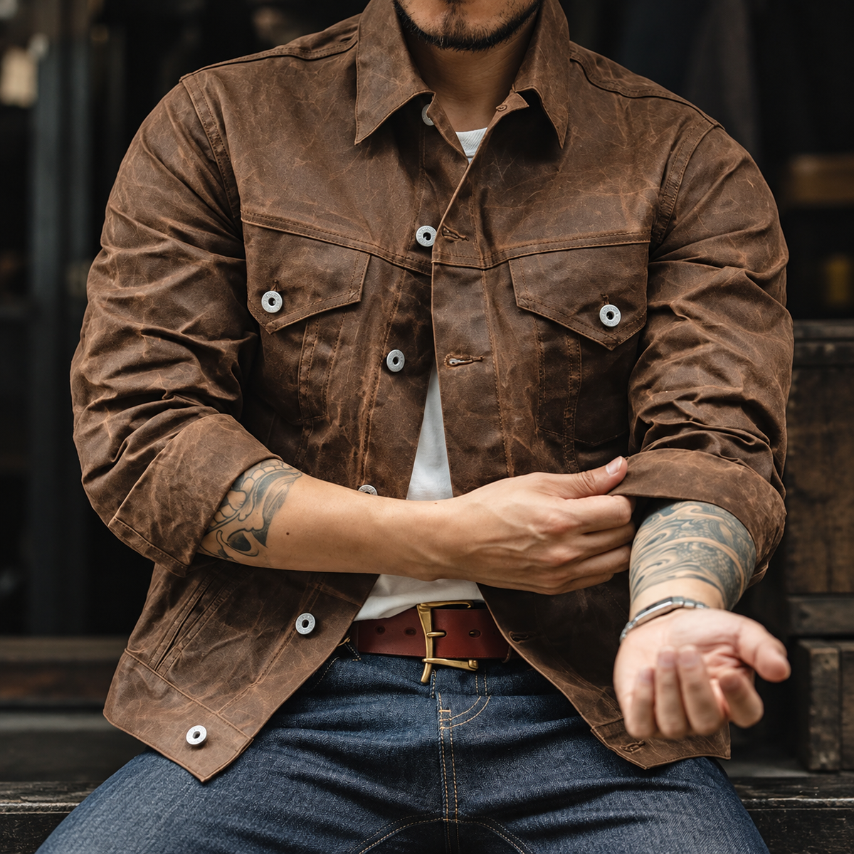Callum Men's Waxed Canvas Workwear Jacket