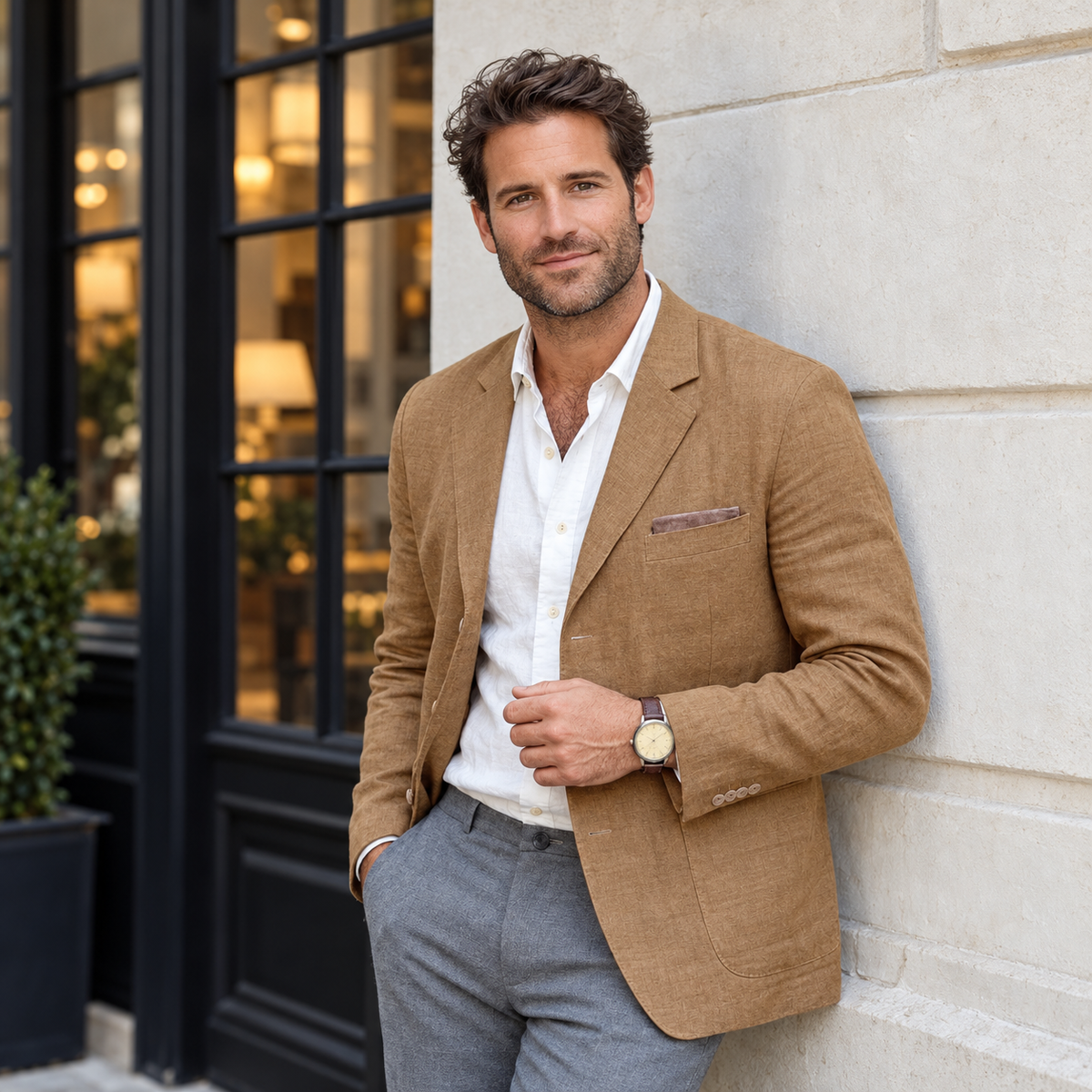 Oliver Men's Lightweight Linen Blend Blazer