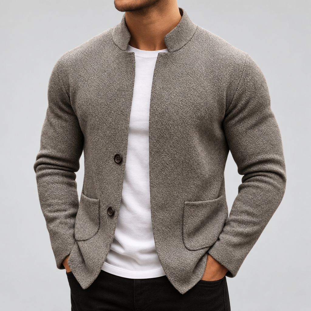 Marcus Men's Button-Front Structured Knit Cardigan