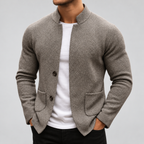 Marcus Men's Button-Front Structured Knit Cardigan