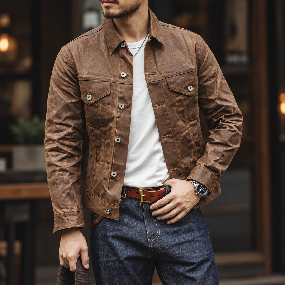 Callum Men's Waxed Canvas Workwear Jacket