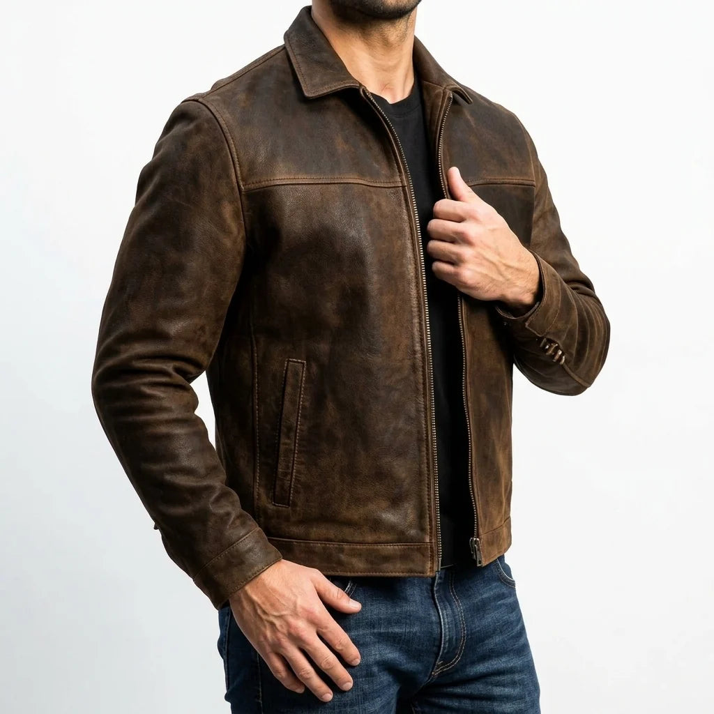 Carver Men's Classic Leather Jacket