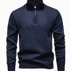 Men's Cable-Knit Stand-Collar Quarter-Zip Jumper
