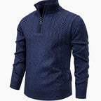 Men's Cable-Knit Stand-Collar Quarter-Zip Jumper