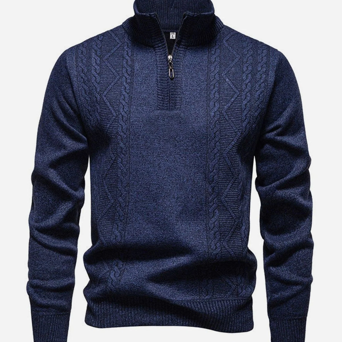 Men's Cable-Knit Stand-Collar Quarter-Zip Jumper