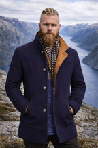 Men's Classic Button Front Winter Coat