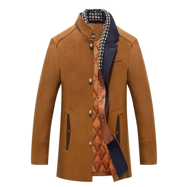 Men's Classic Button Front Winter Coat