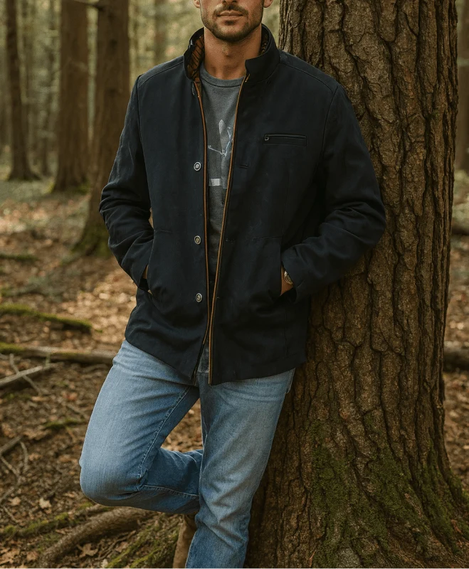 Men's Classic Button Front Winter Coat