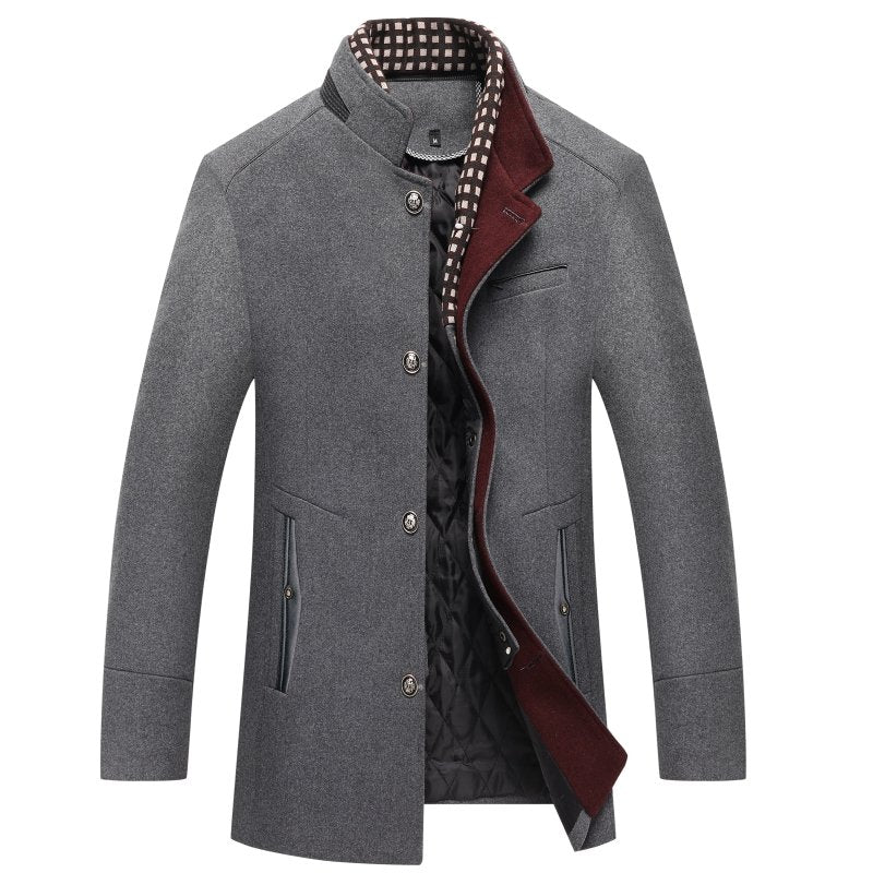Men's Classic Button Front Winter Coat