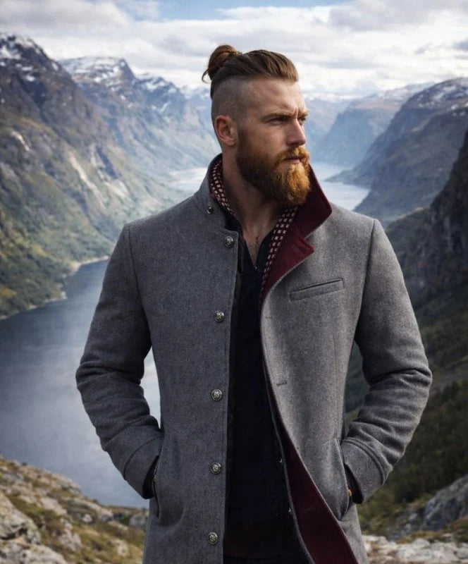 Men's Classic Button Front Winter Coat