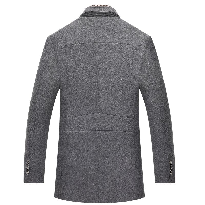 Men's Classic Button Front Winter Coat