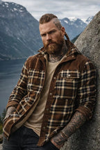 Men's Classic Plaid Button-Front Jacket