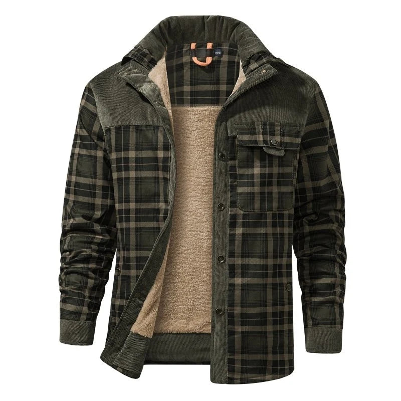 Men's Classic Plaid Button-Front Jacket