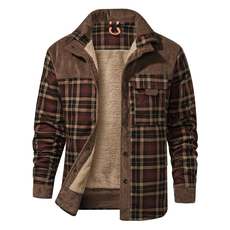 Men's Classic Plaid Button-Front Jacket