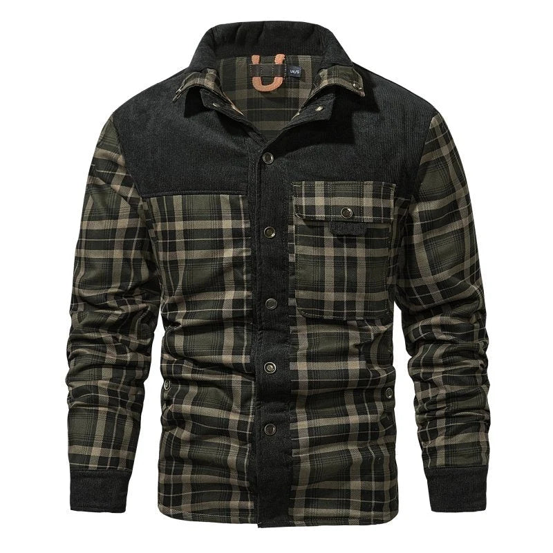 Men's Classic Plaid Button-Front Jacket