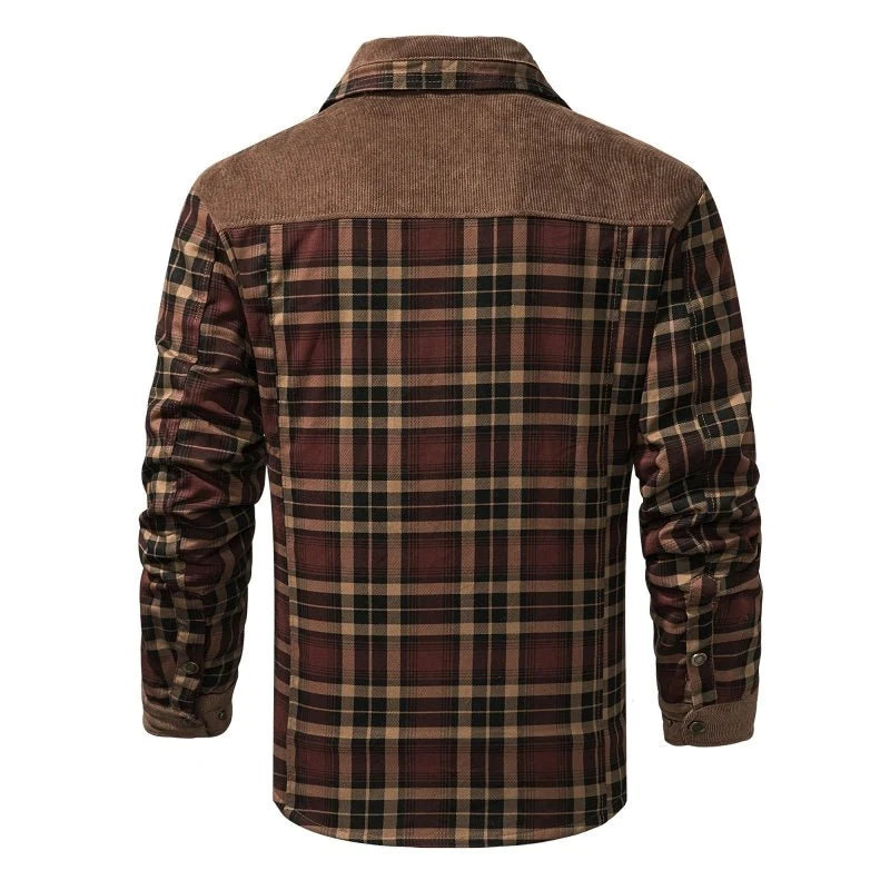 Men's Classic Plaid Button-Front Jacket