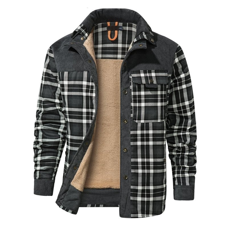 Men's Classic Plaid Button-Front Jacket