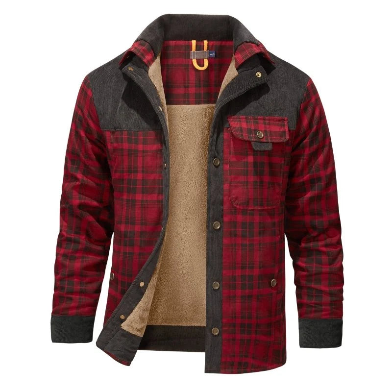 Men's Classic Plaid Button-Front Jacket