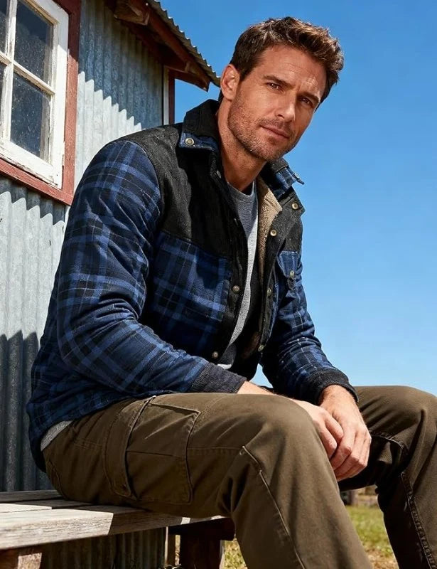 Men's Classic Plaid Button-Front Jacket