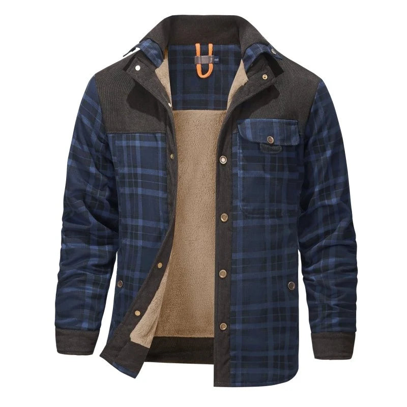 Men's Classic Plaid Button-Front Jacket