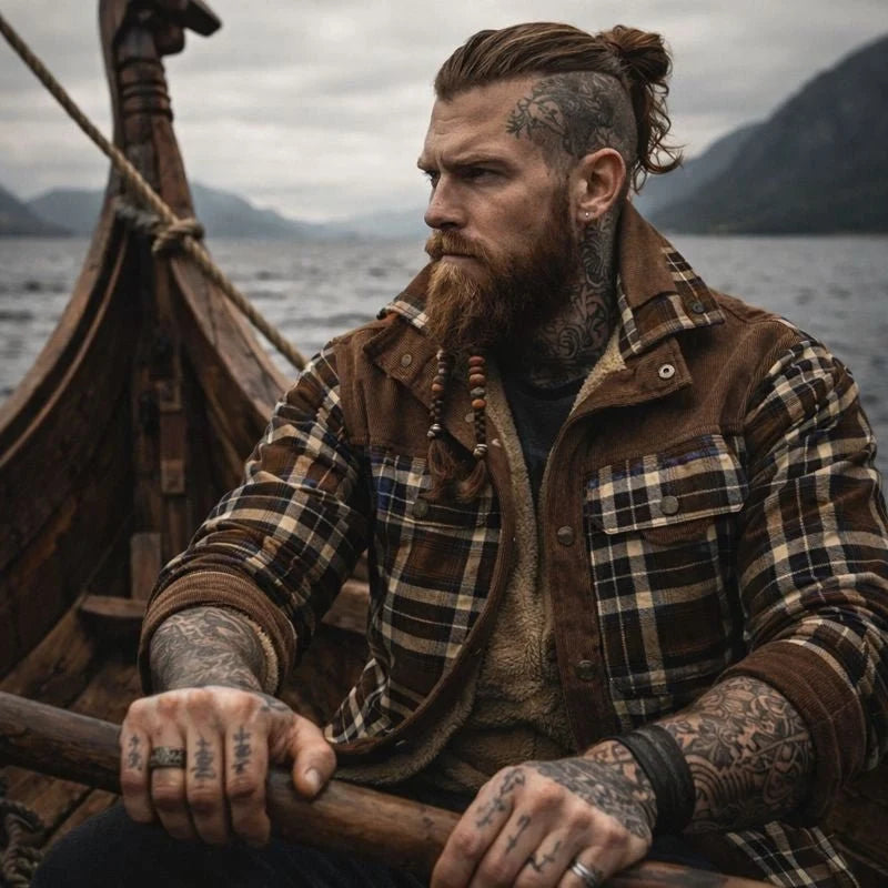 Men's Classic Plaid Button-Front Jacket